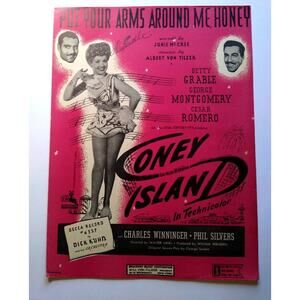 Put Your Arms Around Me Honey Coney Island Sheet Music 1937 Song Betty Grable
